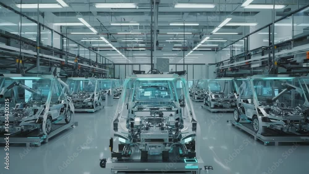 Car Assembly Line in Modern Automotive Factory Car Assembly Line in Modern Automotive Factory