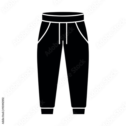 Sweatpants Black Vector Silhouette