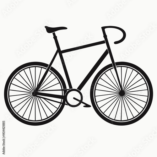 Stylized bicycle vector illustration, graphic element for cycling and fitness themes