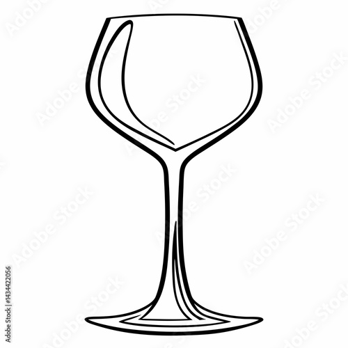 Elegant wine glass vector illustration, graphic element for beverage and hospitality industries