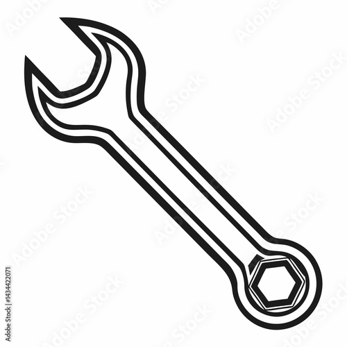 Simple wrench vector design, graphic representation for mechanical and repair industries