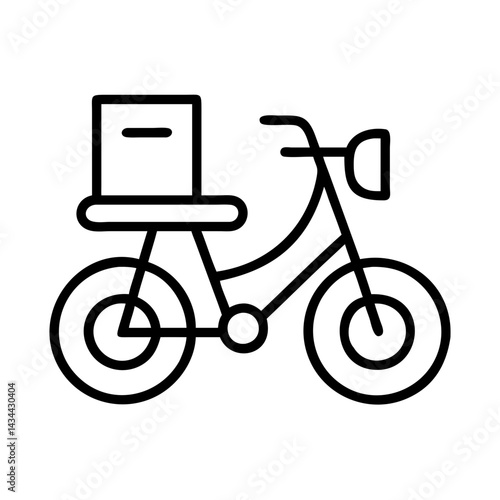 Bicycle delivery service bike transport vehicle cycle courier transportation package box ride, icon
