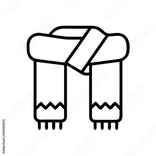 Illustration of winter scarf fashion accessory neckwear cold weather clothing apparel design icon
