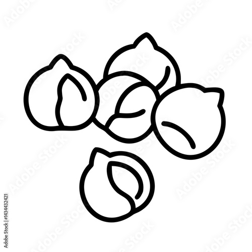 Illustration of chickpeas healthy food ingredient vegan protein source outline drawing vector art