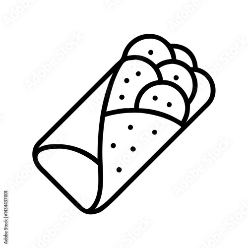 Delicious shawarma wrap vector illustration for middle eastern food and takeaway menu design ideas