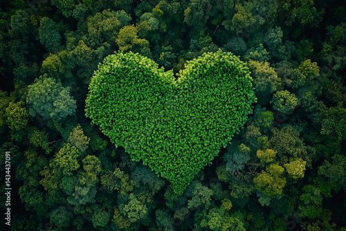 Obraz na płótnie Heart shaped background made of green vegetation. moss. leaves. concept of love for nature. freshness and ecology. summer. banner for advertising w salonie