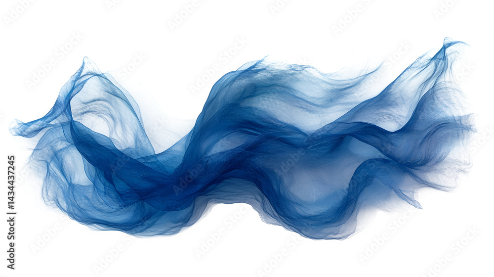 Flowing wave of blue water with ripples isolated on white background Flowing wave of blue water with ripples isolated on white background