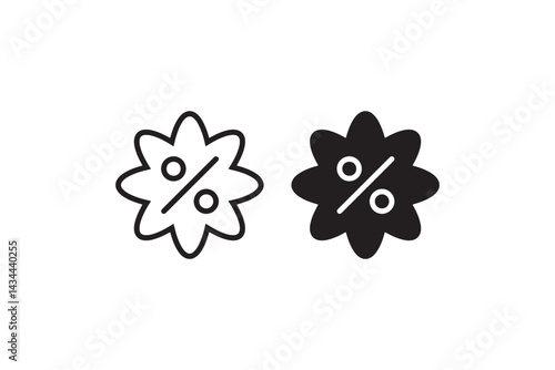Percentage discount badge icon symbols Vector
