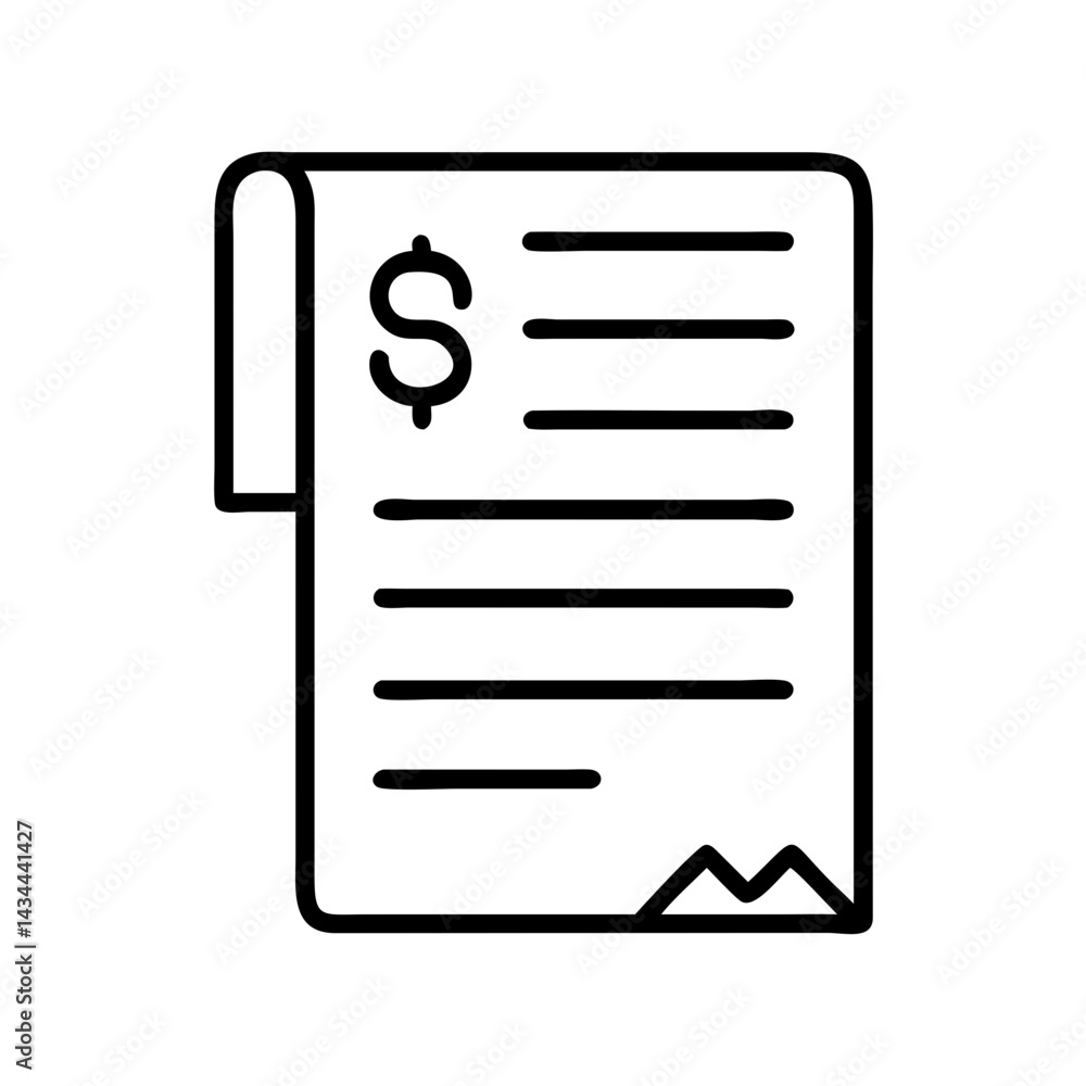 Expense report invoice bill payment finance accounting receipt budget dollar sign document icon vector Expense report invoice bill payment finance accounting receipt budget dollar sign document icon vector