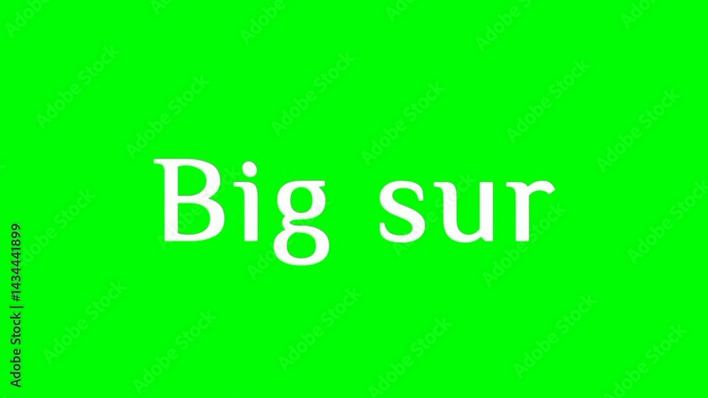 Big Sur text green screen animated video Big Sur text green screen animated video