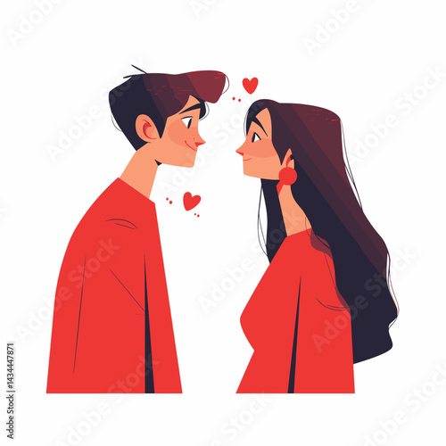 Loving couple smiling and looking at each other


