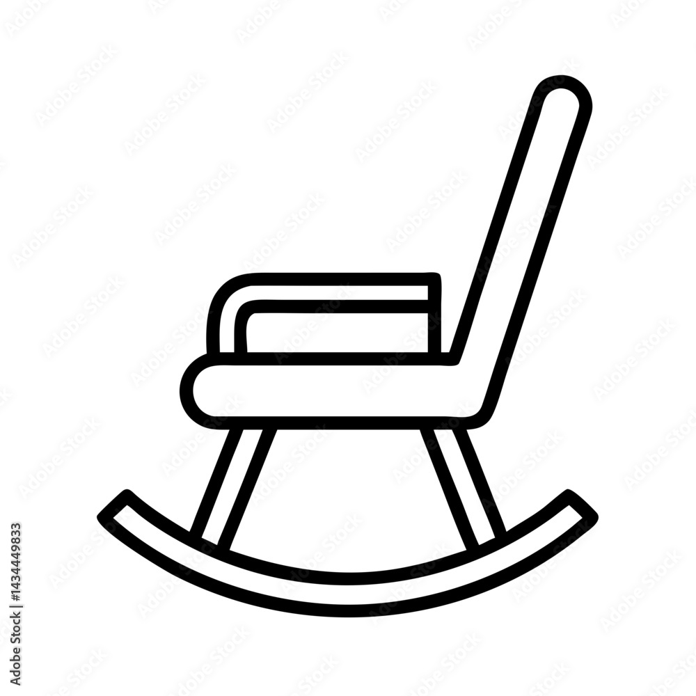 Rocking chair vector icon illustration for furniture design and interior decoration element Rocking chair vector icon illustration for furniture design and interior decoration element
