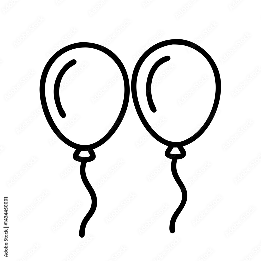 Balloons vector graphic: party balloons, celebration balloons, festive balloons, birthday balloons icon Balloons vector graphic: party balloons, celebration balloons, festive balloons, birthday balloons icon