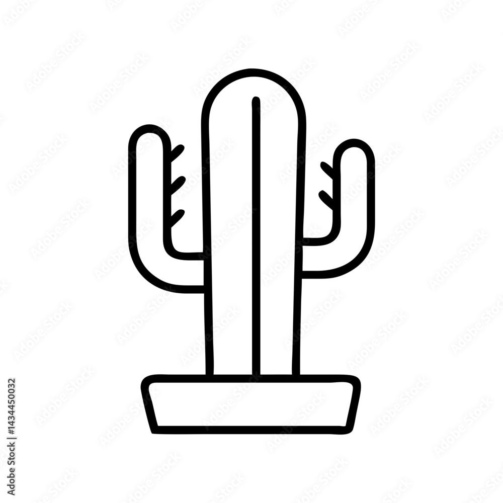 Cactus vector illustration drawing desert plant succulent outline icon graphic design element Cactus vector illustration drawing desert plant succulent outline icon graphic design element