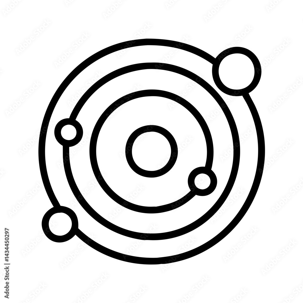 Solar system planets orbit astronomy science education space exploration graphic design icon Solar system planets orbit astronomy science education space exploration graphic design icon