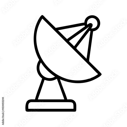 Satellite dish antenna vector illustration for communication technology and signal search 90