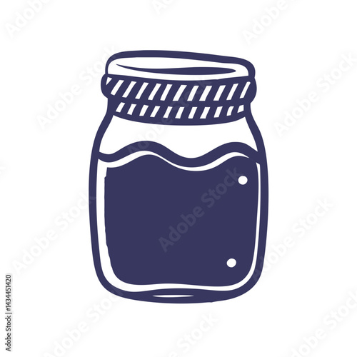 Jar icon, fruit compote, preserved beverage illustration on white background - 2