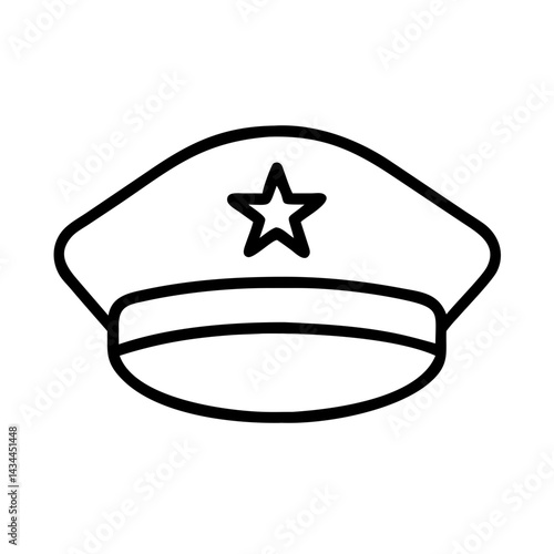 Police hat officer cap star uniform law enforcement security authority sheriff symbol icon design