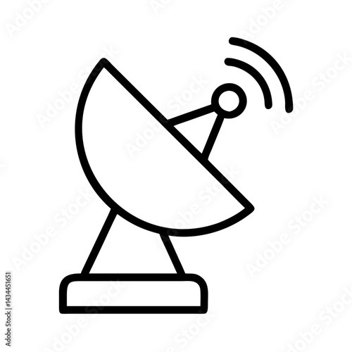 Satellite dish antenna vector icon for communication broadcast and signal transmission design element