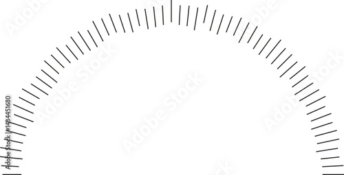 Half-circle shape with irregular rays extending inside and outside.