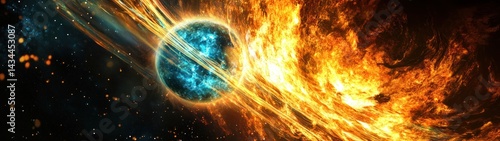 Fiery destruction of a celestial body.