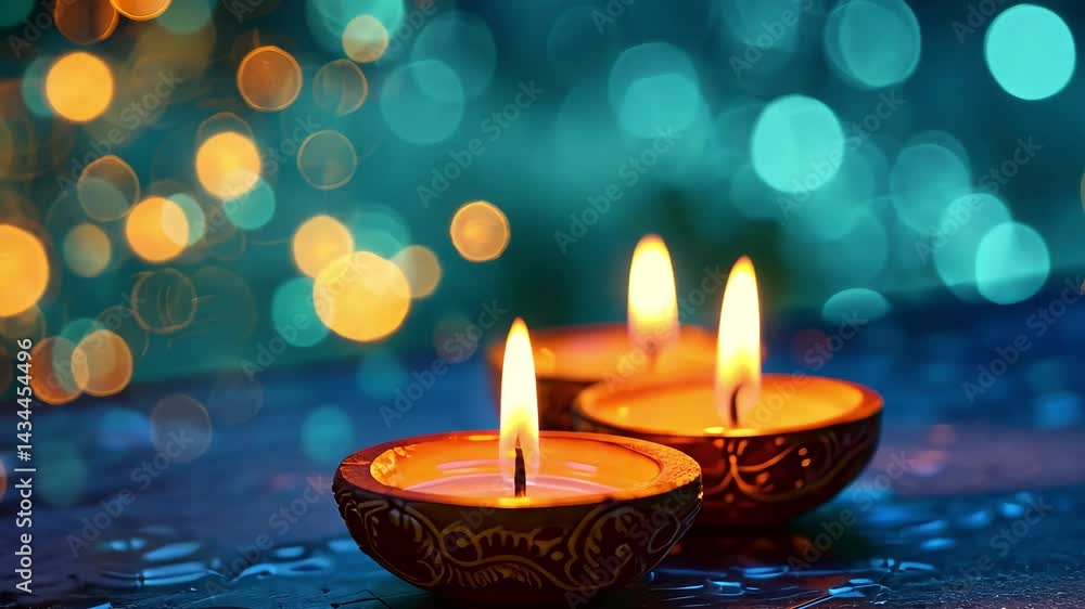 Candlelight flickers in a vibrant bokeh background, creating a warm atmosphere to celebrate Diwali during the evening hours, inviting peace and joy into the festive season Candlelight flickers in a vibrant bokeh background, creating a warm atmosphere to celebrate Diwali during the evening hours, inviting peace and joy into the festive season