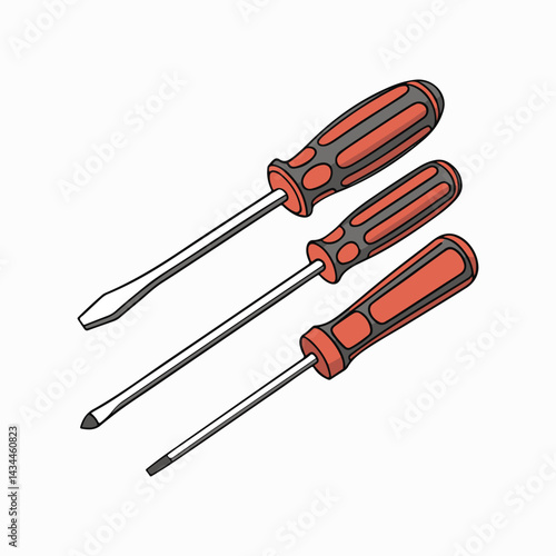 hex screwdriver vector art illustration