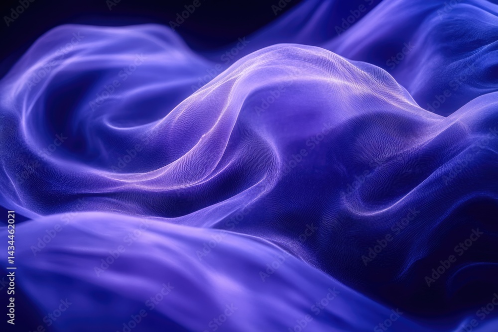 Fototapeta premium Abstract image of flowing purple fabric with soft waves and subtle texture.