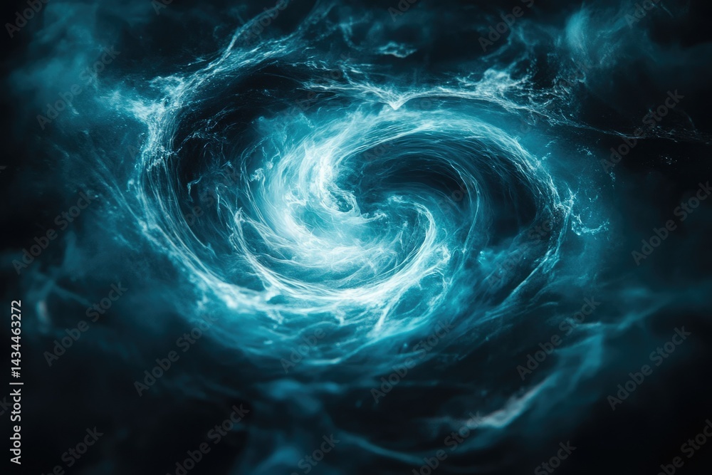 A mesmerizing swirling vortex of teal energy, cosmic in scale and ethereal in beauty. A mesmerizing swirling vortex of teal energy, cosmic in scale and ethereal in beauty.