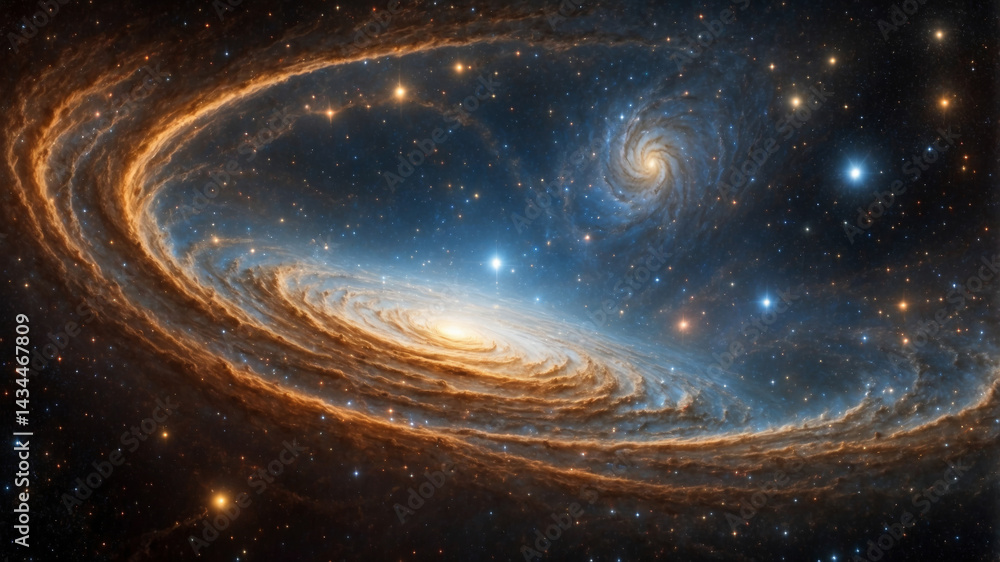 Obraz premium A breathtaking view of a spiral galaxy, with swirling arms of stars and cosmic dust.