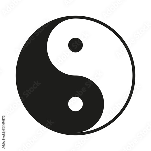 Vector yin yang icon. Symbol of balance and harmony in a minimalist style.