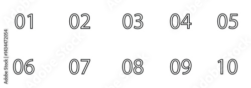 Simple round numbers symbol set