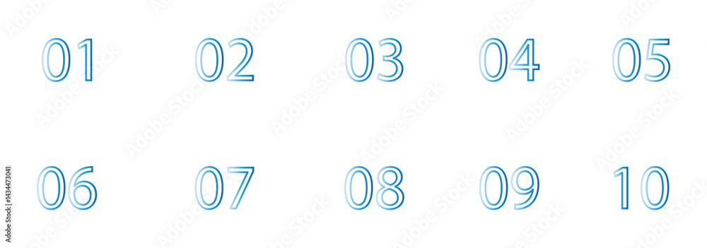 Simple round numbers symbol set Simple round numbers symbol set