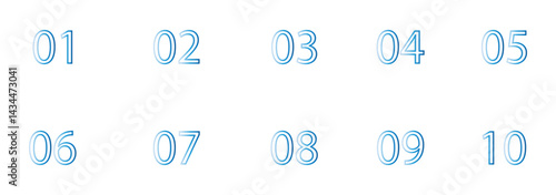 Simple round numbers symbol set