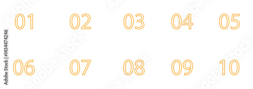Simple round numbers symbol set