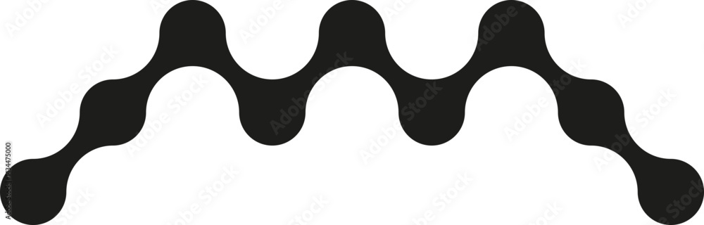 Abstract zigzag pattern formed by merging circles with black fills and visible spaces. Abstract zigzag pattern formed by merging circles with black fills and visible spaces.