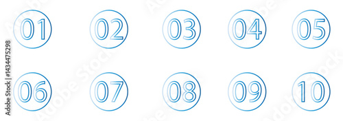 Simple round numbers symbol set