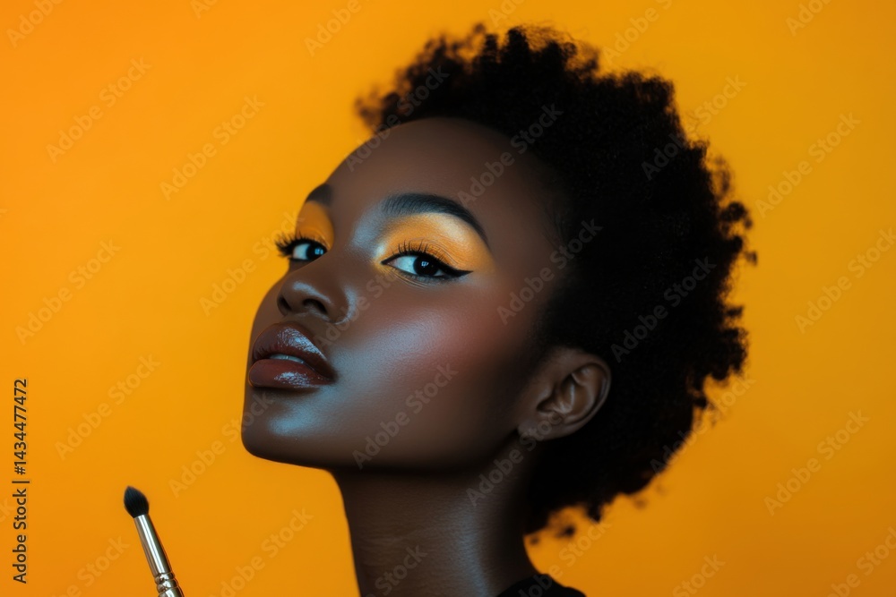Portrait of Woman with Bright Makeup