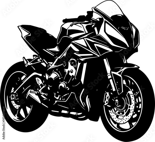 Sport Motorcycle Icon – Minimal Silhouette Style