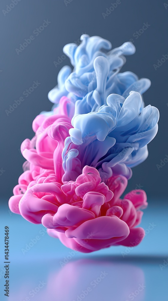 Fototapeta premium Vibrant Swirling Colors of Pink and Blue Fluid Abstract Design