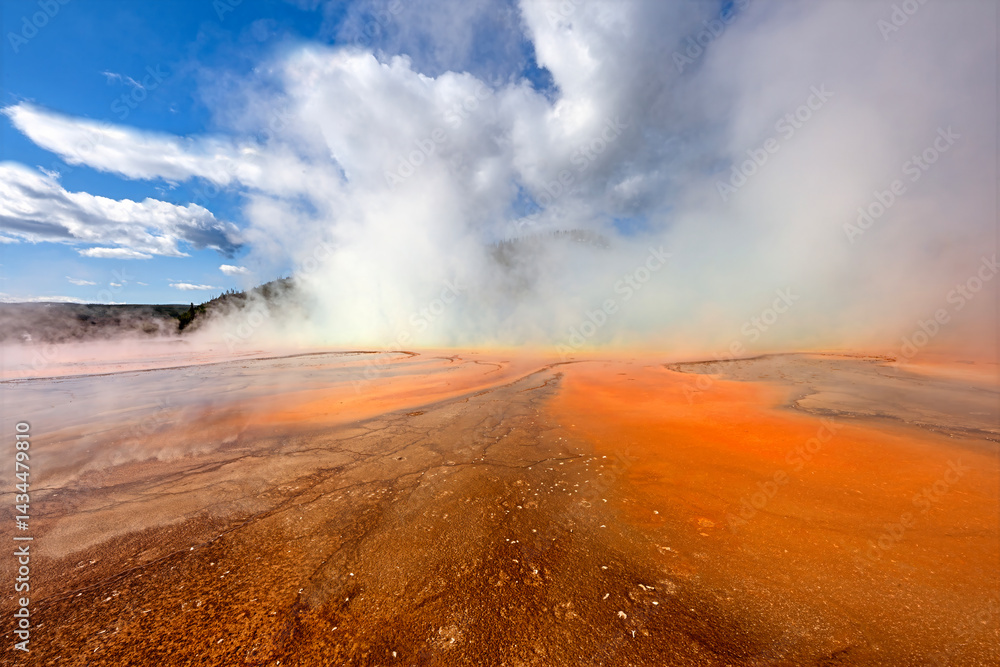 Dramatic Colors and Steam at Grand Prismatic Spring