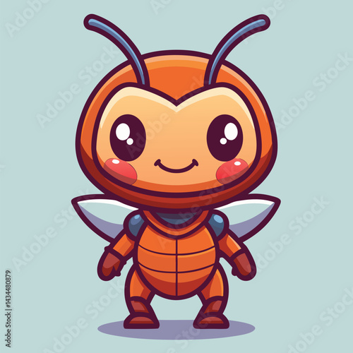 Cute cartoon bee wearing armor