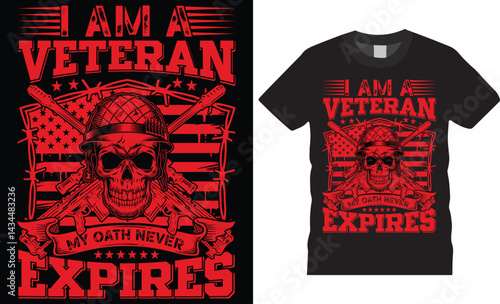 Fotografie I am a veteran my oath never expires, Veteran vector typography t shirt design