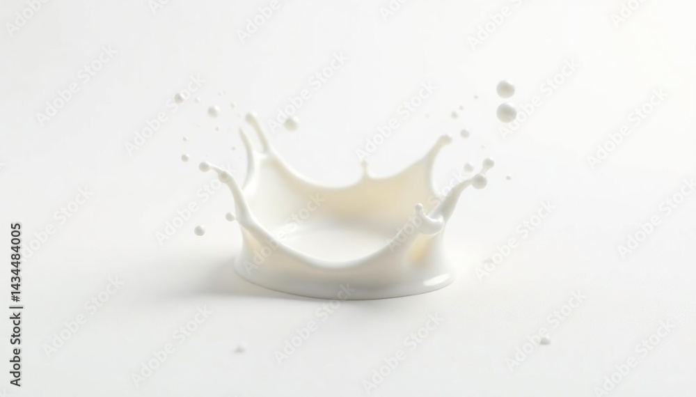 White background, single crown shaped milk splash , healthy, milk White background, single crown shaped milk splash , healthy, milk