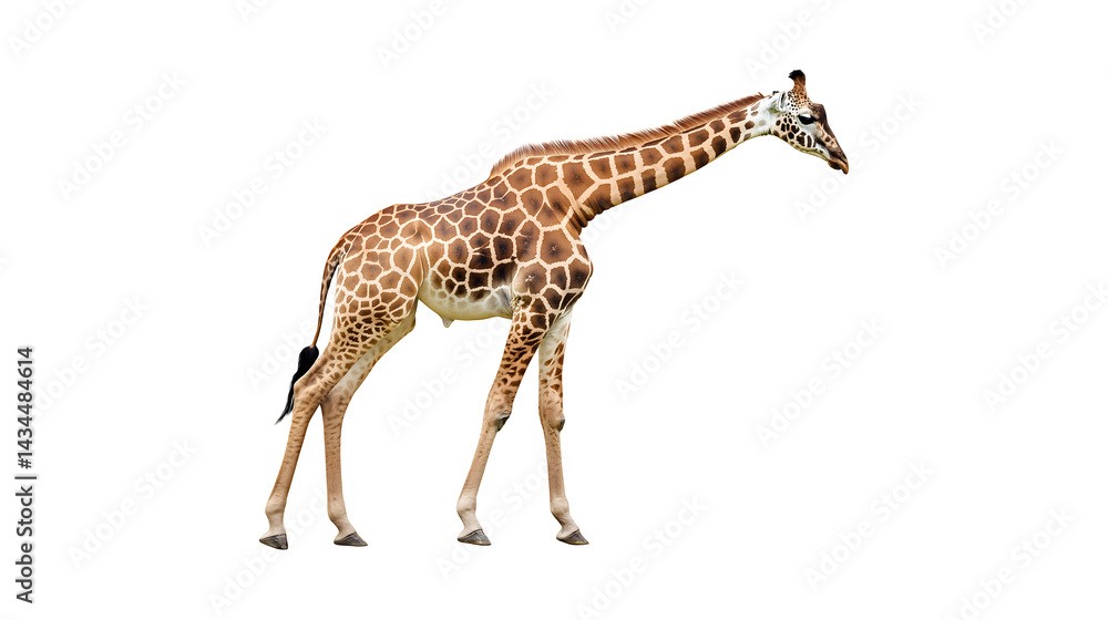 Fototapeta premium A giraffe is walking 