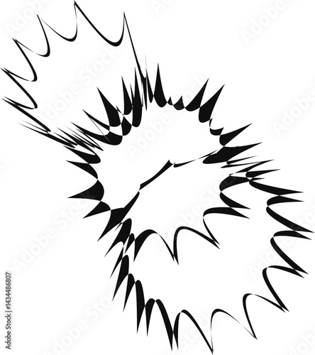 Three cartoon explosion outbreaks merged into a single cohesive graphic shape.