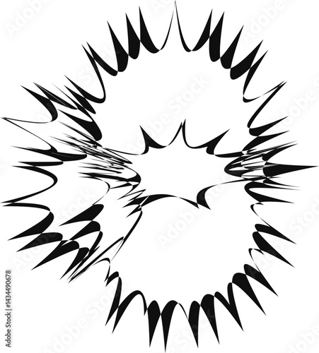 Five explosion patterns grouped and merged into a cohesive and energetic abstract design.