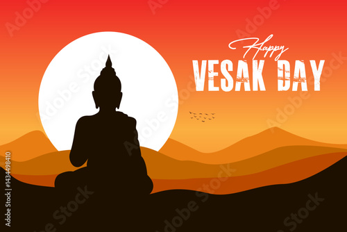 Happy buddha purnima vesak festival social media post design vector