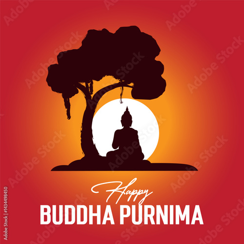 Happy buddha purnima vesak festival social media post design vector