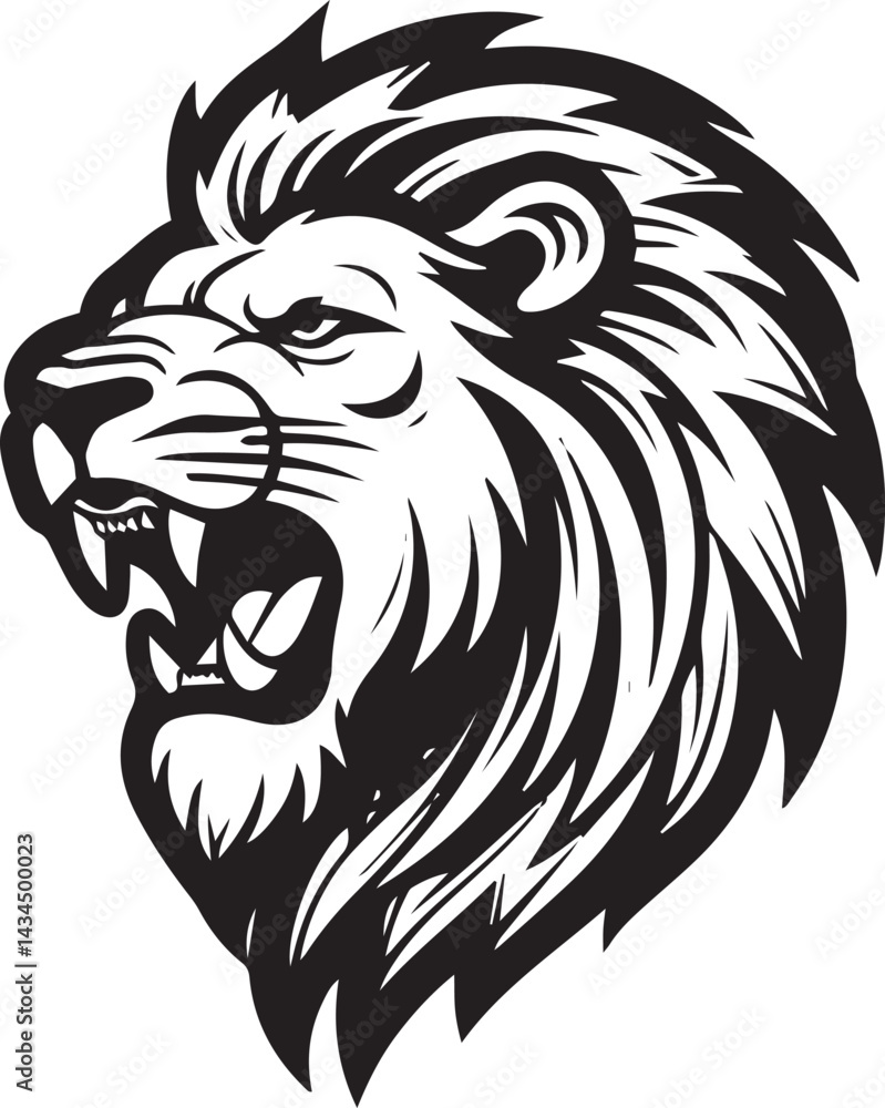custom made wallpaper toronto digitalSilhouette  Roar Lion Face  Side look Clip art